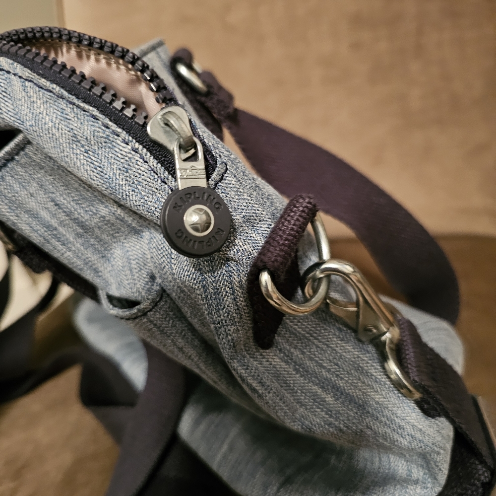 Kipling Felicity Indigo Chambray Double Handle Organizer Women's Bag - Picture 8 of 8